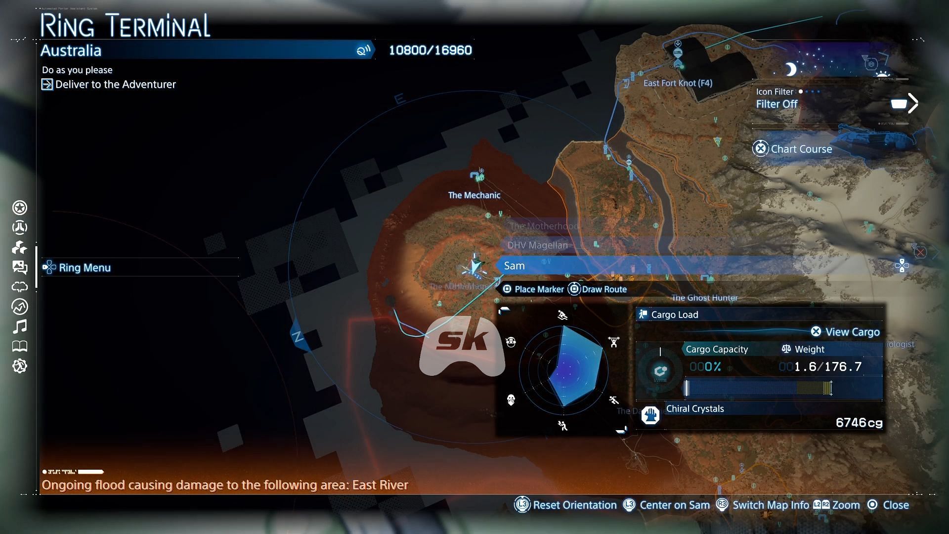Ring Terminal menu in Death Stranding 2 (Image via Sportskeeda Gaming / Sony Interactive Entertainment)